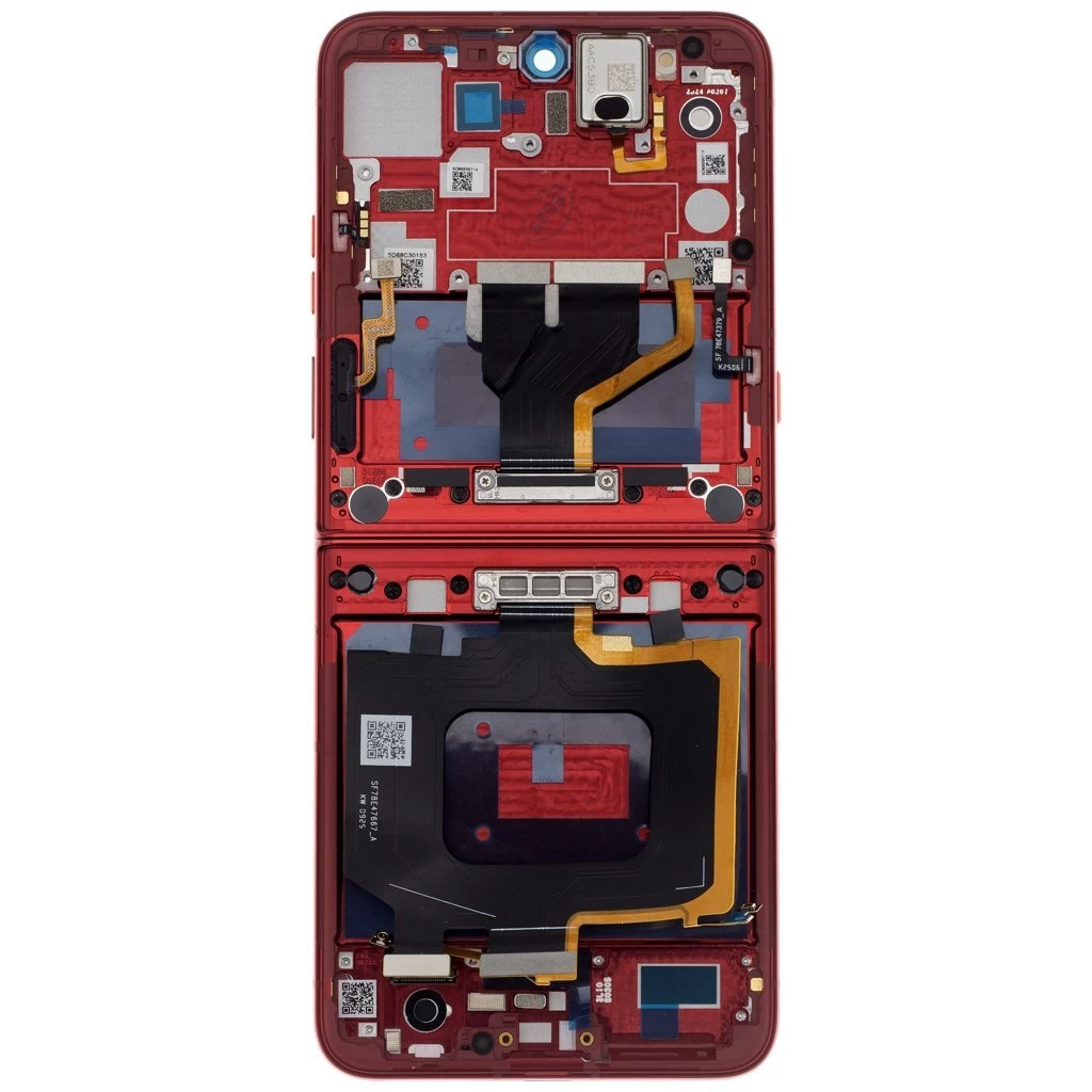 Motorola RAZR 60 Ultra LCD kijelző + érintőpanel + elülső tok Rio piros (Service Pack)