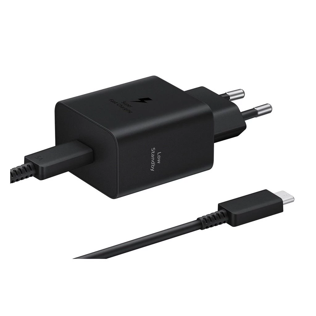 EP-T4511XBE Samsung USB-C 45W utazó töltő + USB-C adatkábel fekete (hibás csomagolás)