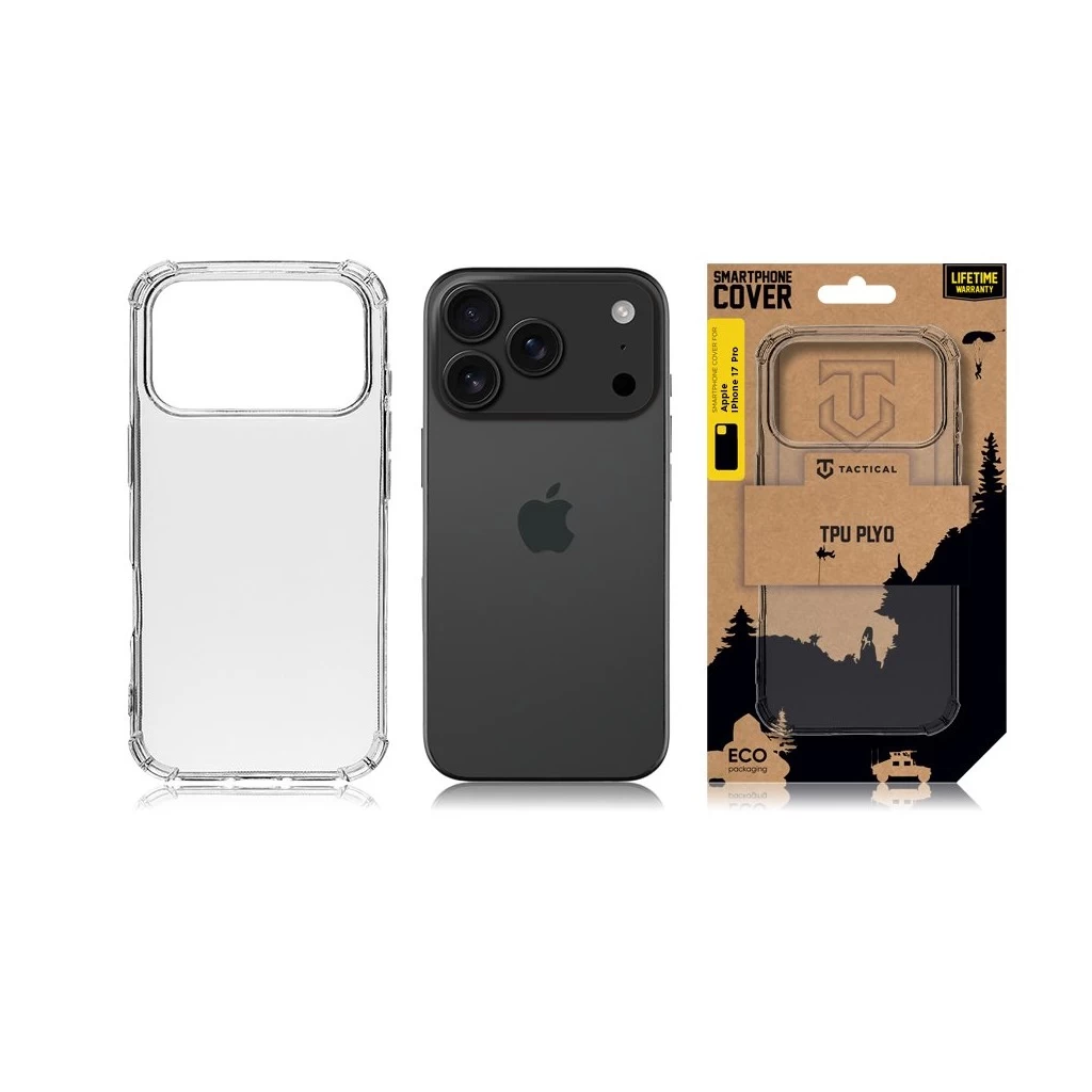 Tactical TPU Plyo Kryt pro tok Apple iPhone 17 Pro készülékhez átlátszó