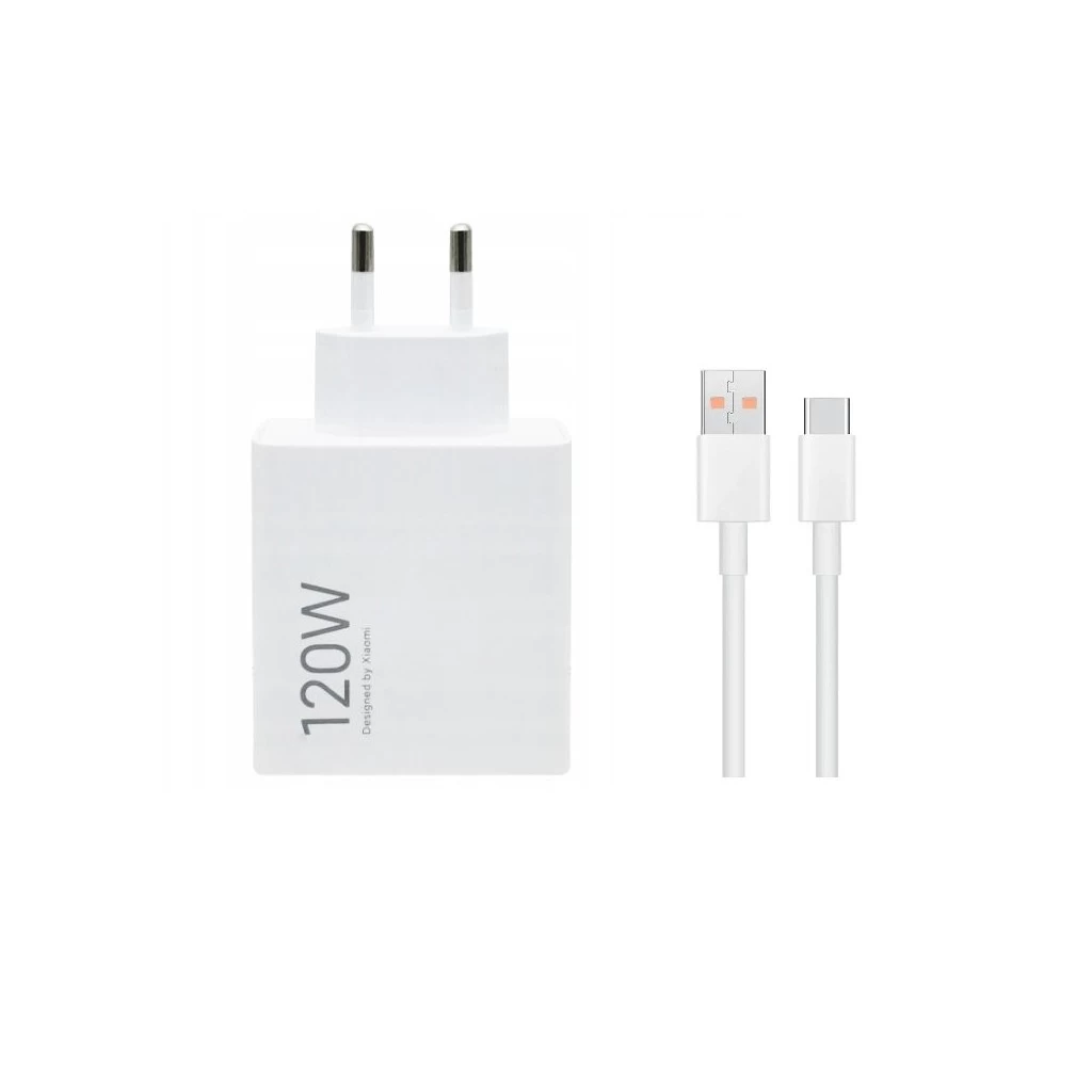 Xiaomi MDY-16-EN USB-A 120W utazási töltő + USB-C 6A adatkábel fehér (Bulk)