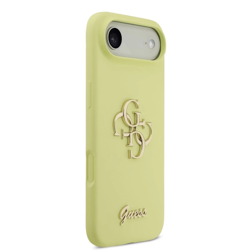 Guess Liquid Silicone 4G Metal Logo tok iPhone 17 Air készülékhez sárga