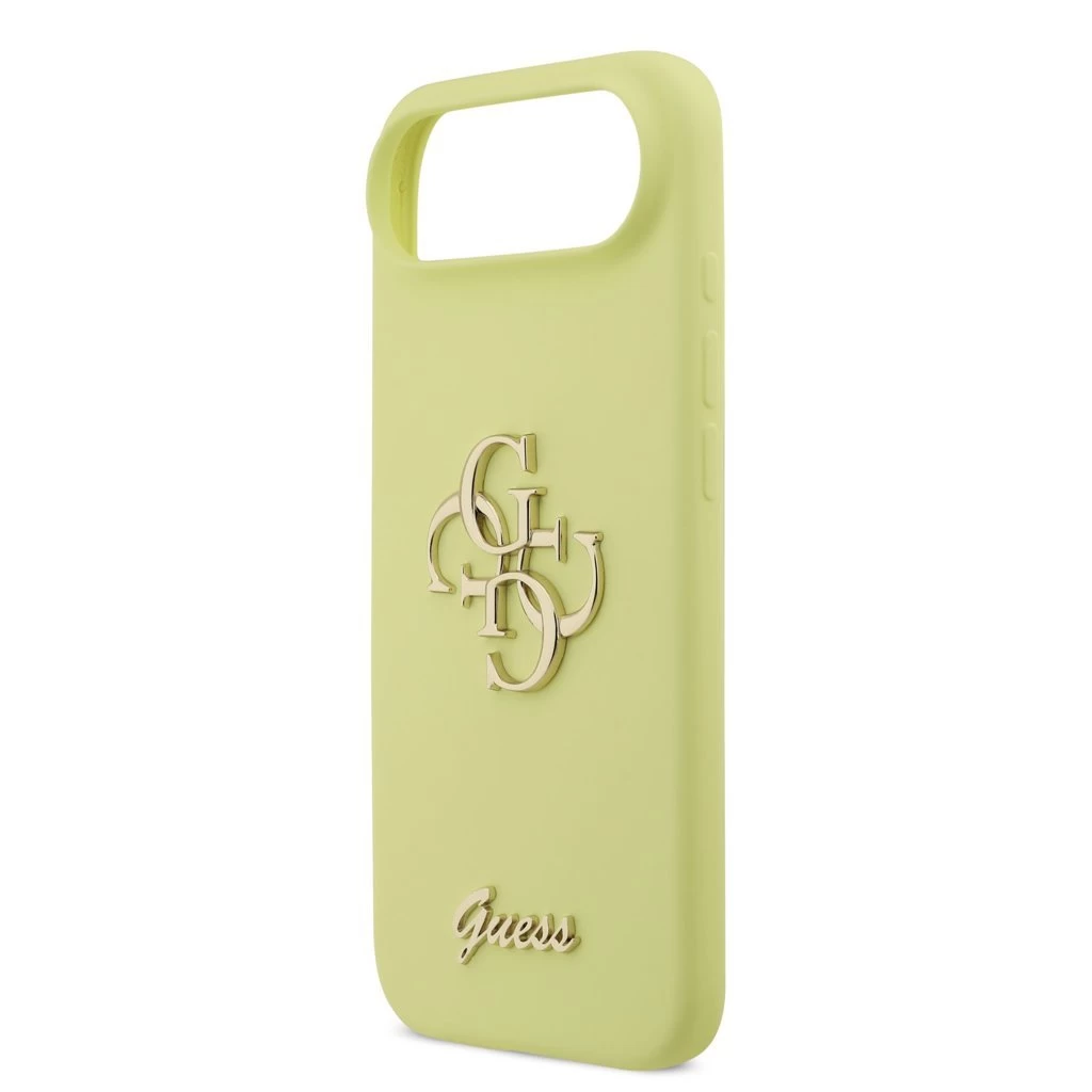 Guess Liquid Silicone 4G Metal Logo tok iPhone 17 Air készülékhez sárga