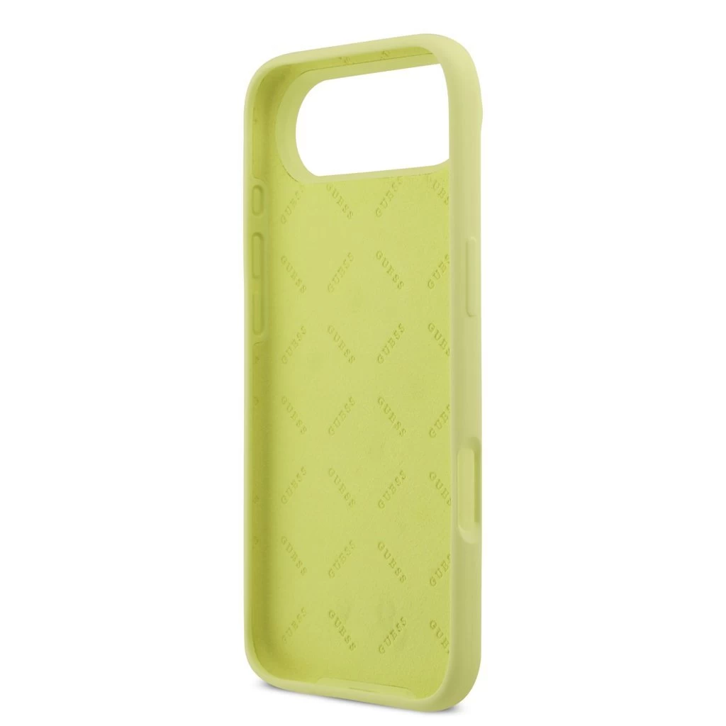 Guess Liquid Silicone 4G Metal Logo tok iPhone 17 Air készülékhez sárga