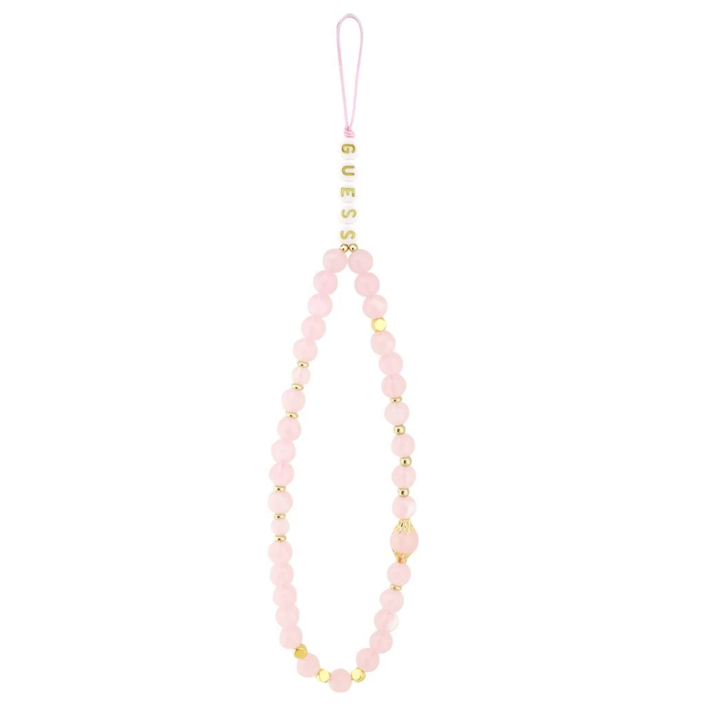 Guess PU 4G Metal Logo Strap tok iPhone 17 Pro Max készülékhez rózsaszín