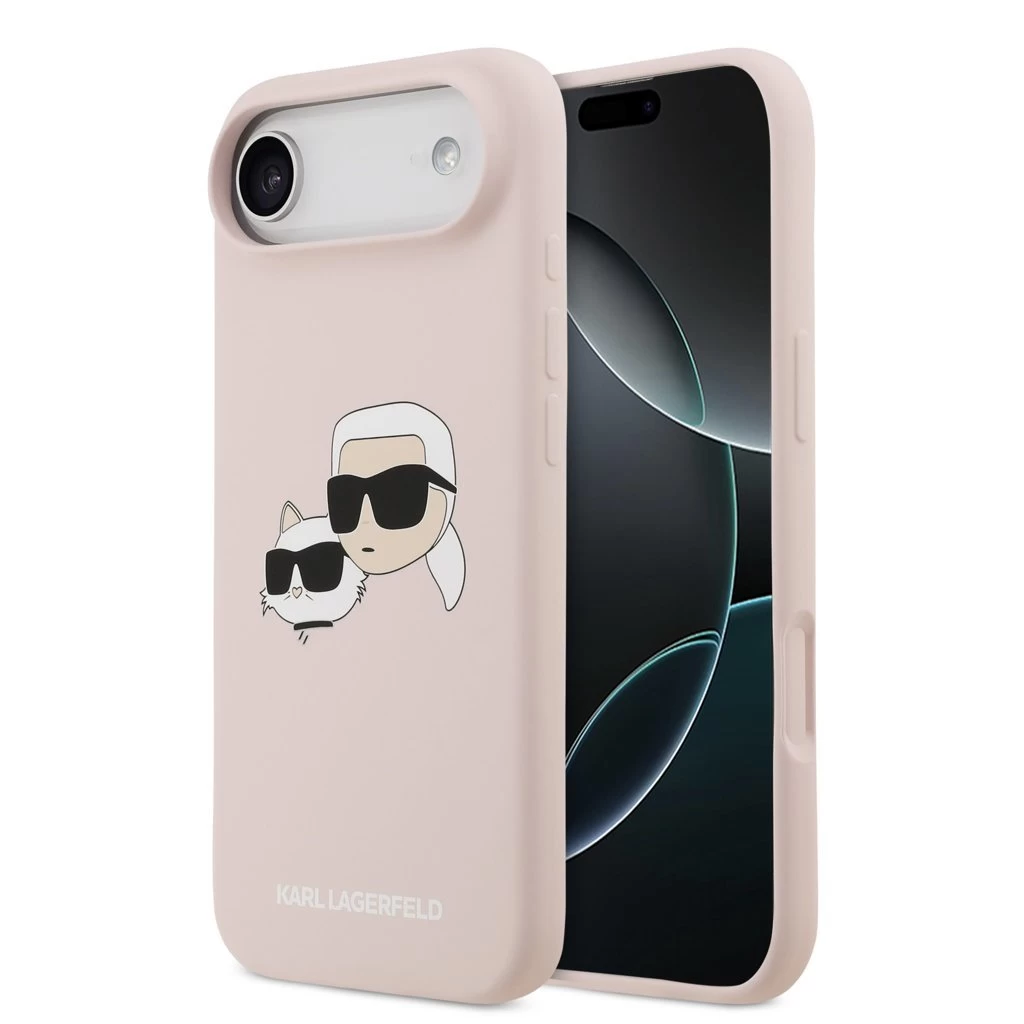 Karl Lagerfeld Liquid Silicone Double Heads MagSafe tok iPhone 17 Air készülékhez rózsaszín