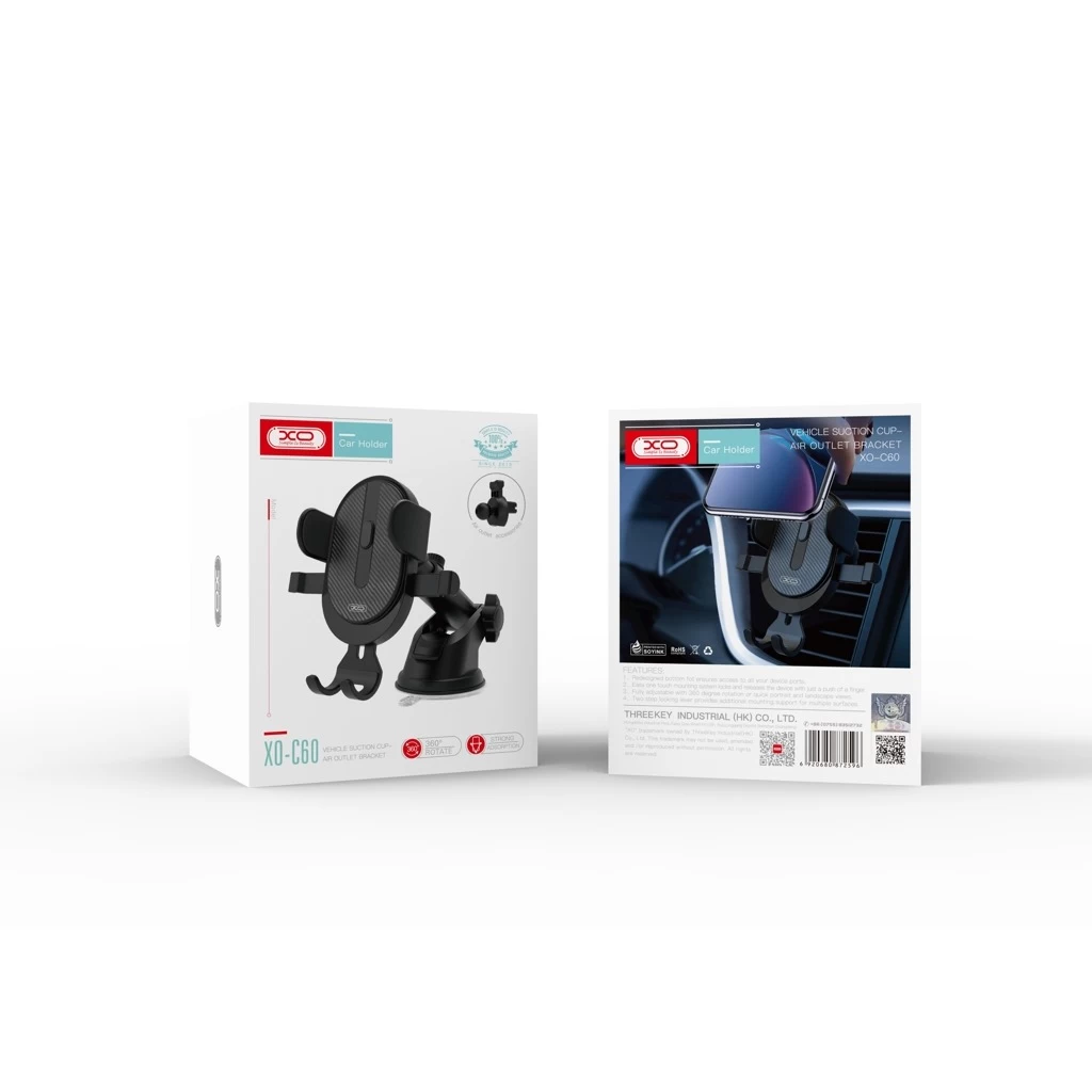 XO C60 autós tartó szélvédőre és műszerfalra fekete