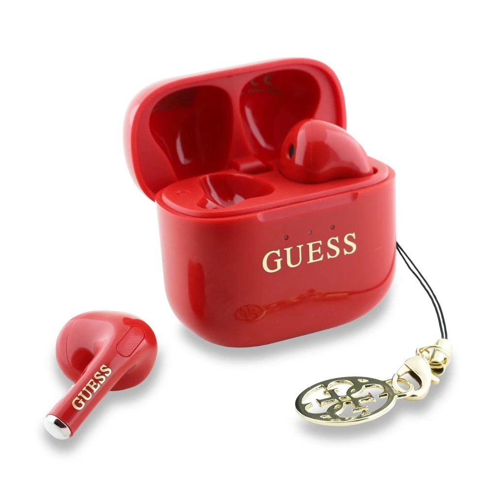 Guess Classic Logo Charm TWS vezeték nélküli fülhallgató vörös
