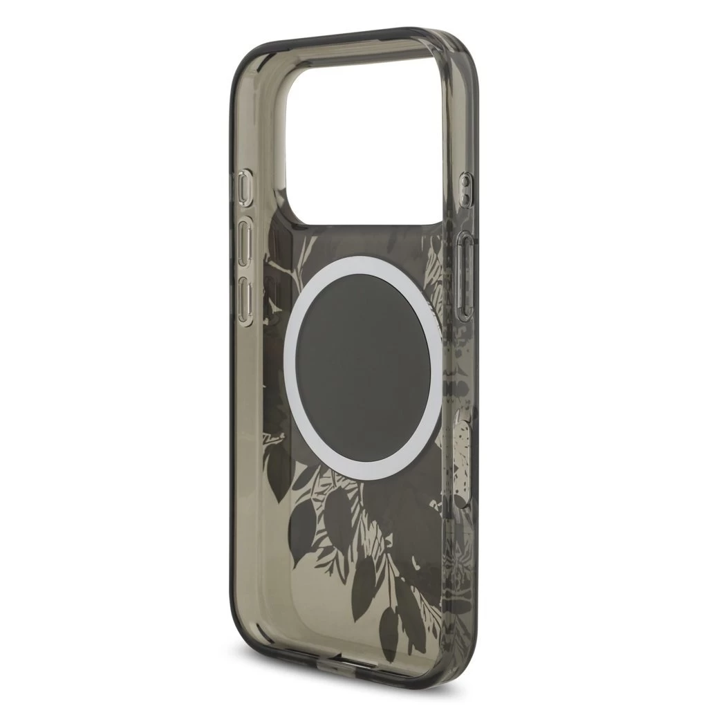 Guess IML Flowers Strap MagSafe tok iPhone 17 Pro készülékhez fekete