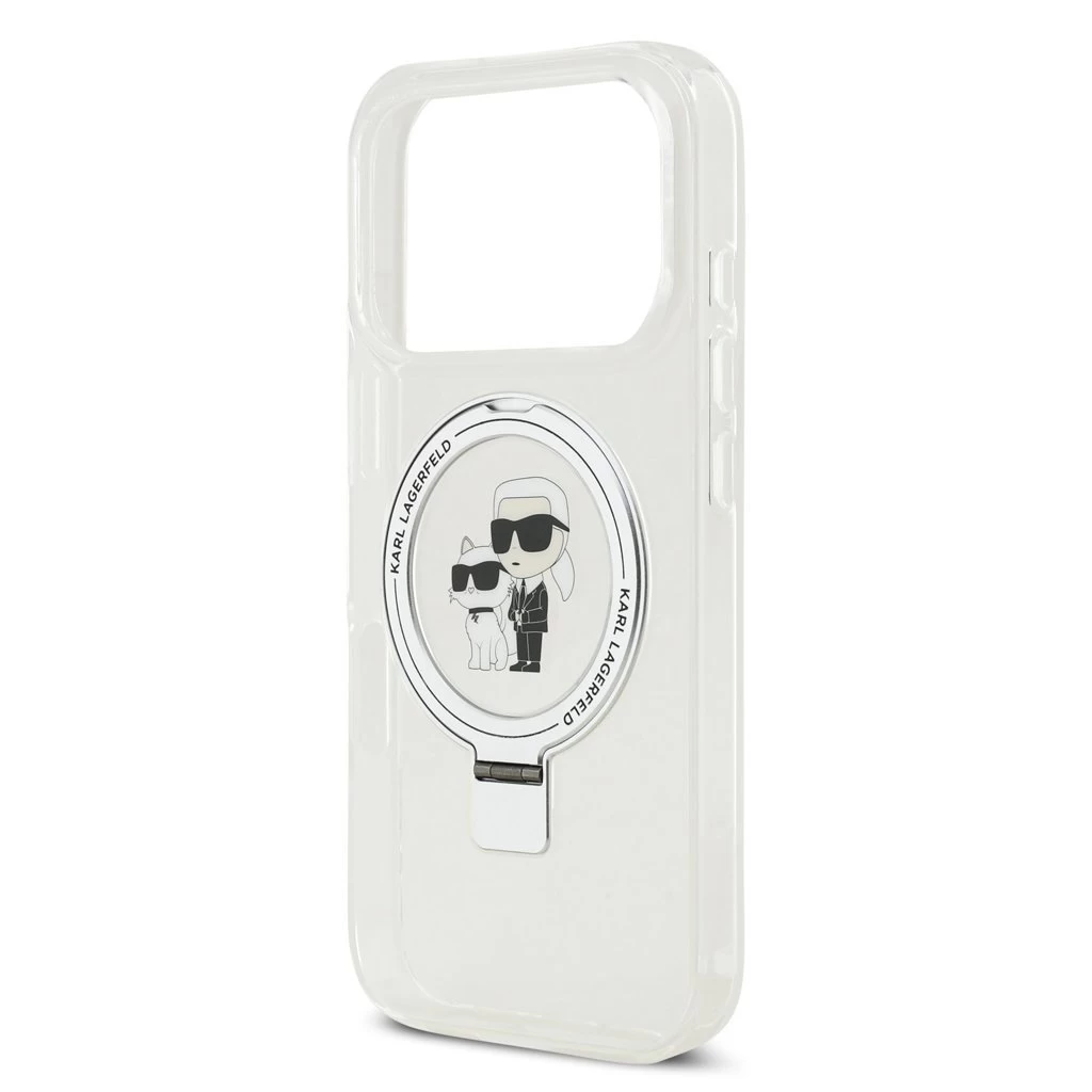 Karl Lagerfeld Ringstand Karl and Choupette MagSafe tok iPhone 17 Pro készülékhez fehér