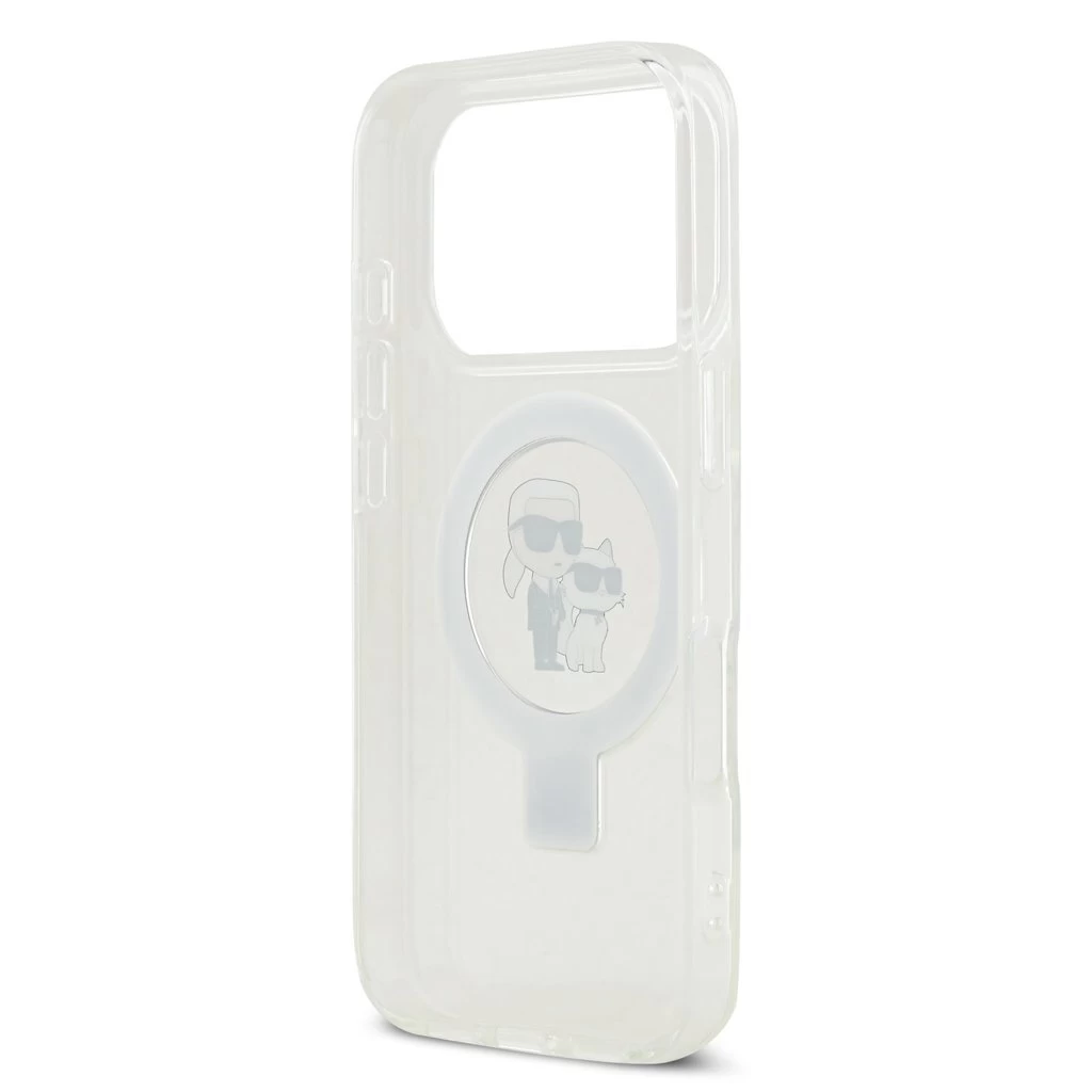 Karl Lagerfeld Ringstand Karl and Choupette MagSafe tok iPhone 17 Pro készülékhez fehér