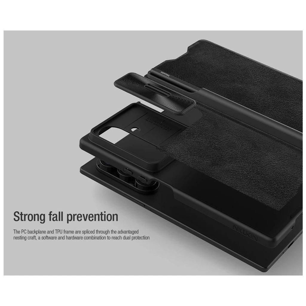 Nillkin Qin Book PRO tollrekeszes tok Samsung Galaxy Z Fold 7 készülékhez fekete