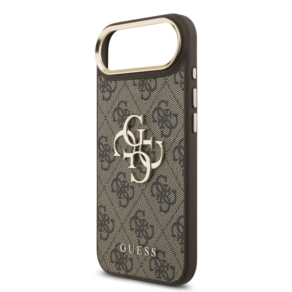 Guess PU Leather 4G Metal Logo Gold Frame MagSafe tok iPhone 17 Air készülékhez barna