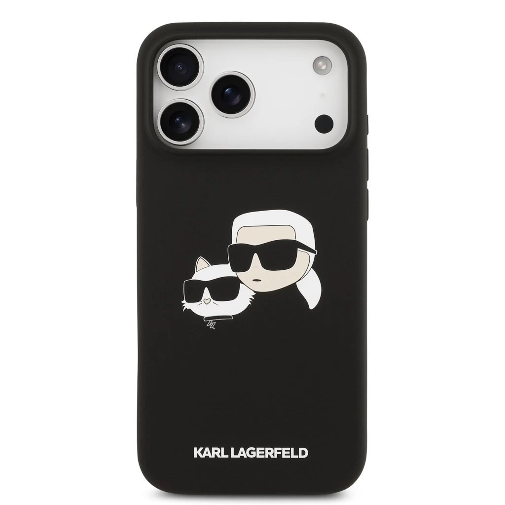 Karl Lagerfeld Liquid Silicone Double Heads MagSafe tok iPhone 17 Pro Max készülékhez fekete