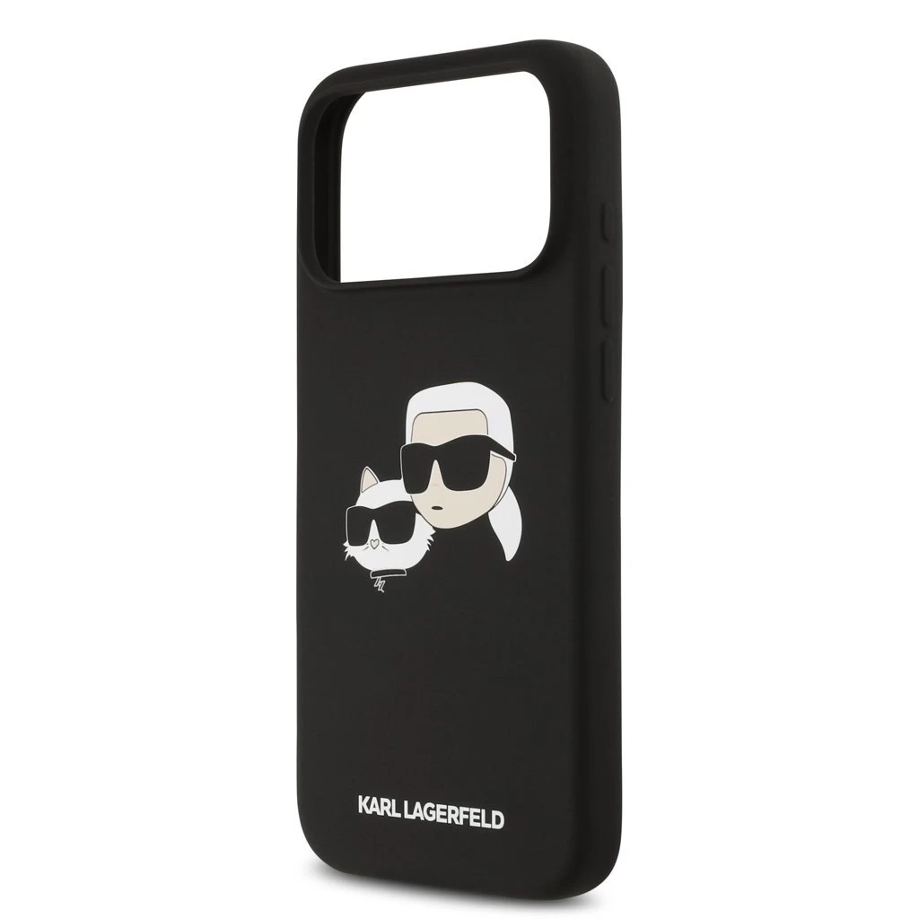 Karl Lagerfeld Liquid Silicone Double Heads MagSafe tok iPhone 17 Pro Max készülékhez fekete