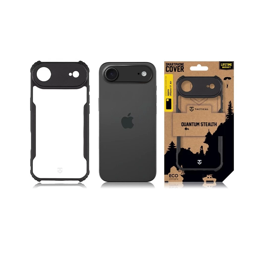 Tactical Quantum Stealth tok Apple iPhone 17 Air készülékhez, átlátszó/fekete
