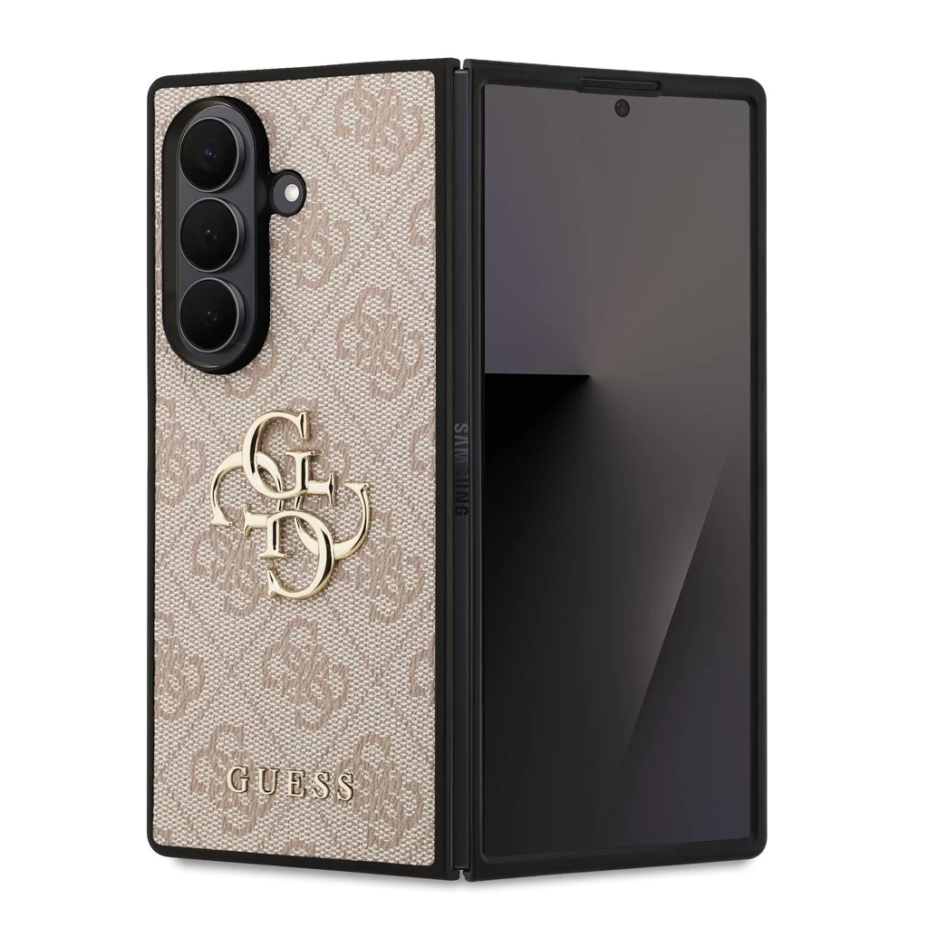 Guess PU 4G Metal Logo tok Samsung Galaxy Z Fold 7 készülékhez rózsaszín