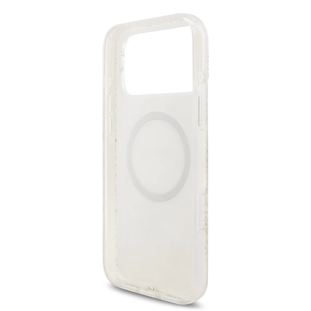 Guess IML Flowers Allover Strap MagSafe tok iPhone 17 Pro Max készülékhez fehér