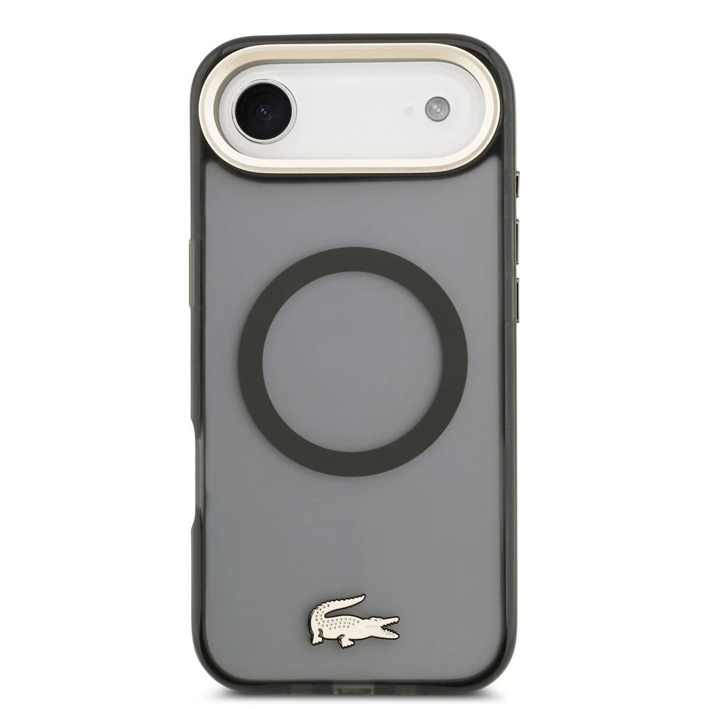 Lacoste PC/TPU Frosted Finish Gold Logo MagSafe tok iPhone 17 Air készülékhez fekete