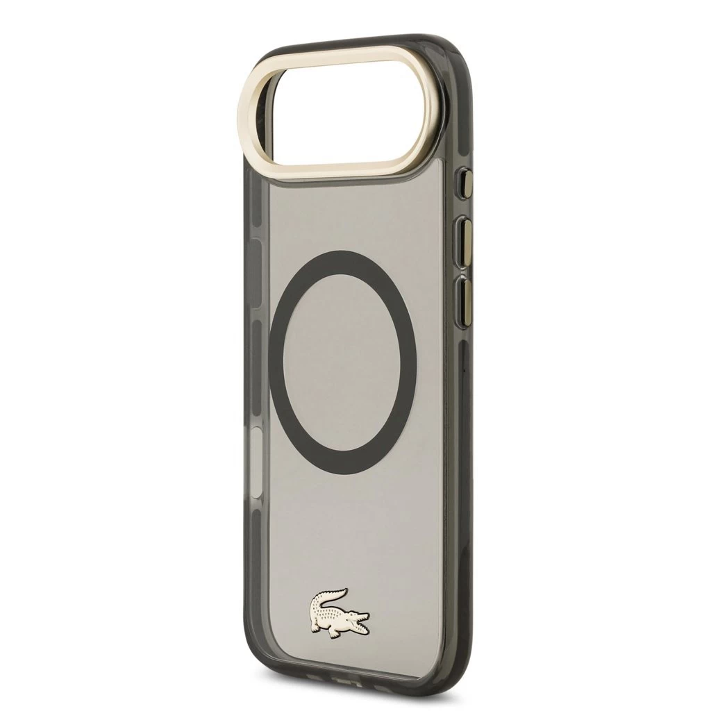 Lacoste PC/TPU Frosted Finish Gold Logo MagSafe tok iPhone 17 Air készülékhez fekete