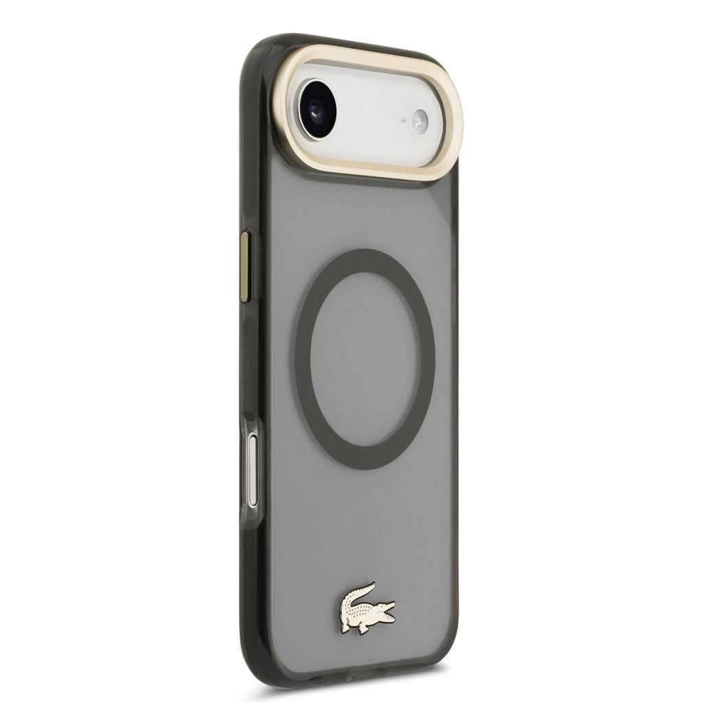 Lacoste PC/TPU Frosted Finish Gold Logo MagSafe tok iPhone 17 Air készülékhez fekete