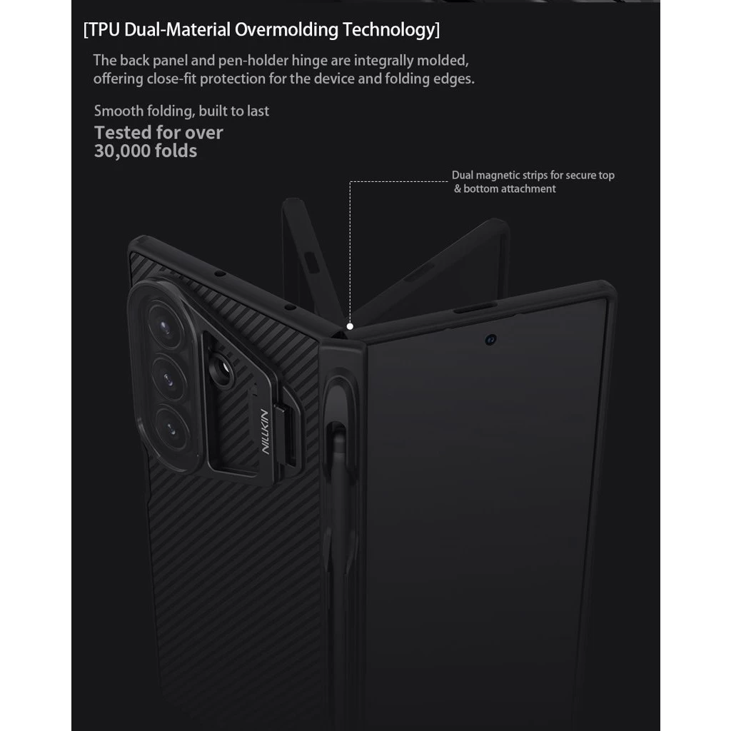 Nillkin CamShield Prop Pen Slot (Transparent Lens) tok Samsung Galaxy Z Fold 7 készülékhez fekete