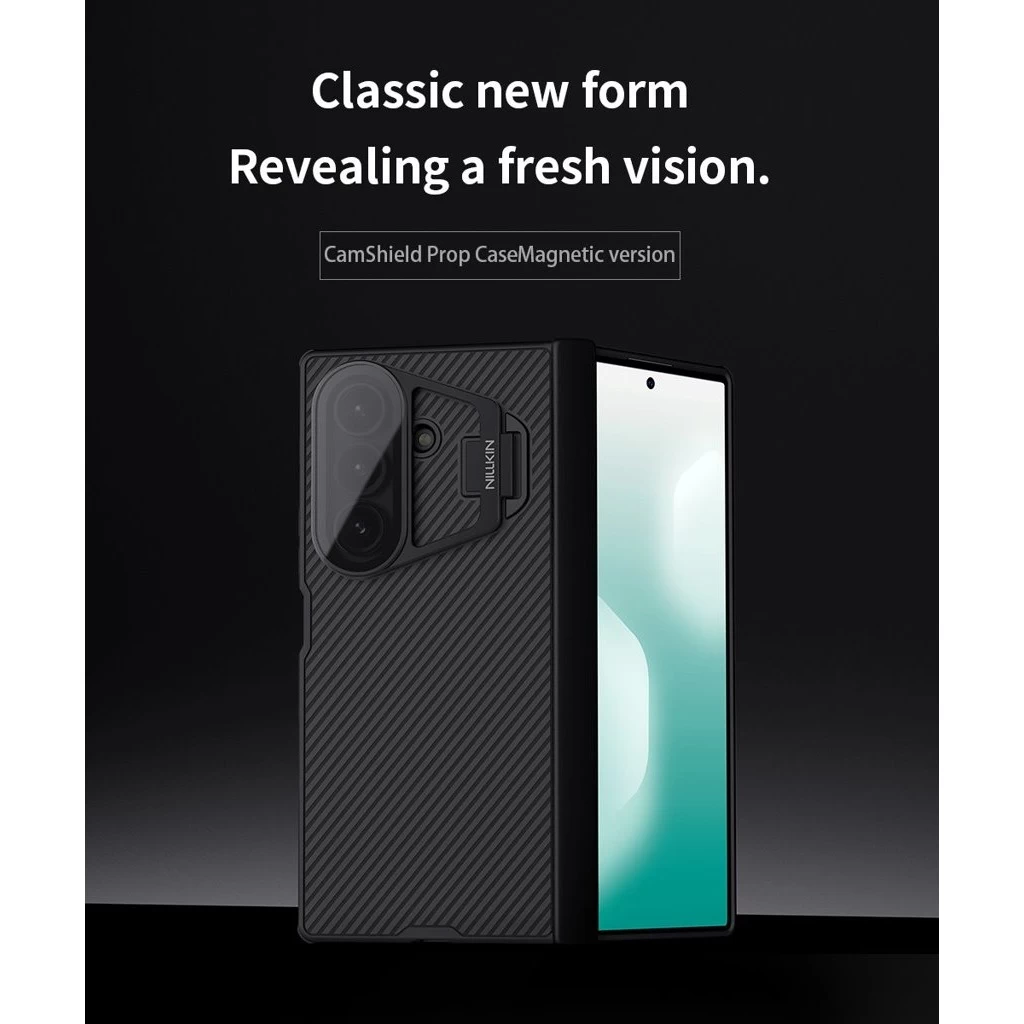 Nillkin CamShield Prop Magnetic (Transparent Lens) tok Samsung Galaxy Z Fold 7 készülékhez fekete