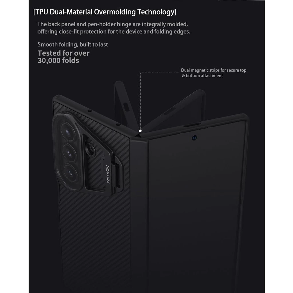 Nillkin CamShield Prop Magnetic (Transparent Lens) tok Samsung Galaxy Z Fold 7 készülékhez fekete