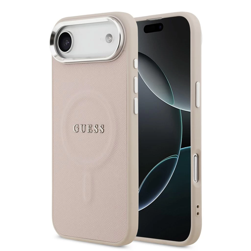 Guess PU Saffiano MagSafe tok iPhone 17 Air készülékhez rózsaszín