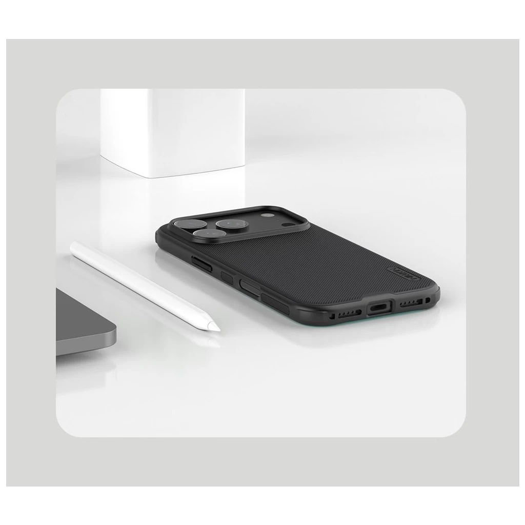 Nillkin Super Frosted PRO hátoldali tok az Apple iPhone 17 Pro készülékhez fekete