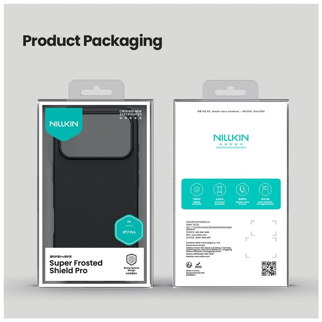 Nillkin Super Frosted PRO hátoldali tok az Apple iPhone 17 Pro készülékhez fekete