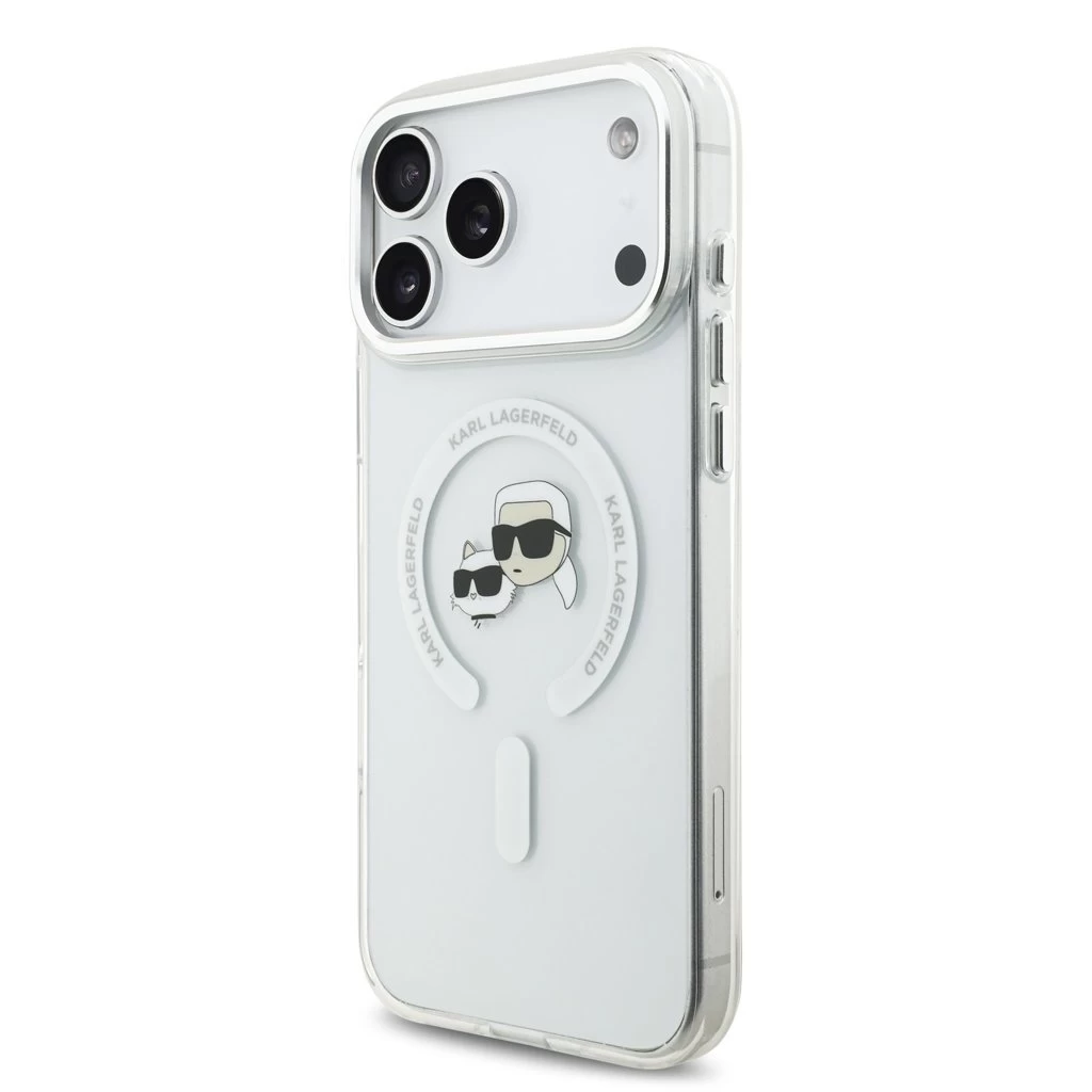 Karl Lagerfeld IML K&CH Heads Metal Frame MagSafe tok iPhone 17 Pro Max készülékhez átlátszó