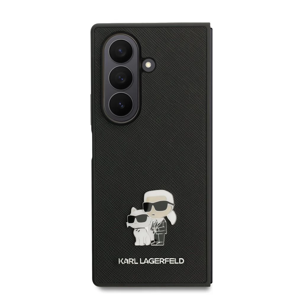 Karl Lagerfeld PU Saffiano Karl and Choupette tok Samsung Galaxy Z Fold 7 készülékhez fekete