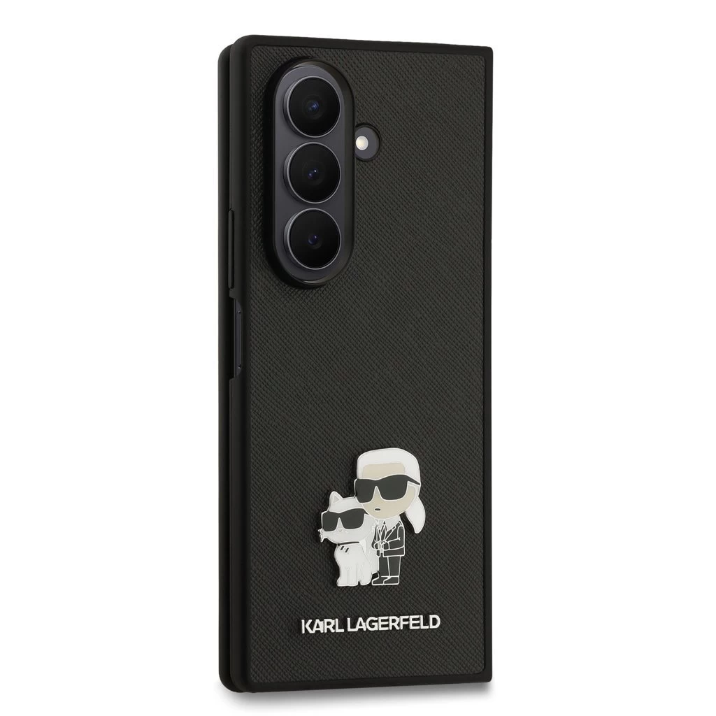 Karl Lagerfeld PU Saffiano Karl and Choupette tok Samsung Galaxy Z Fold 7 készülékhez fekete