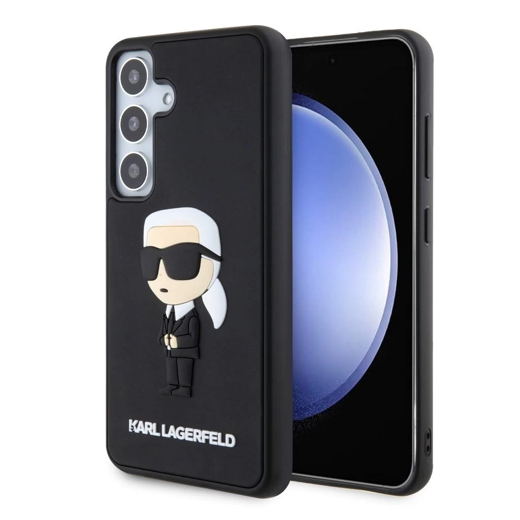Karl Lagerfeld 3D Rubber Ikonik tok Samsung Galaxy S24 készülékhez fekete