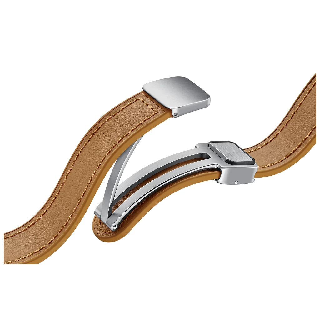 ET-SHR93SDE Samsung Galaxy Watch 6/6 Classic készülékhez D-Buckle bőrszíj (Vegan) S/M kamel