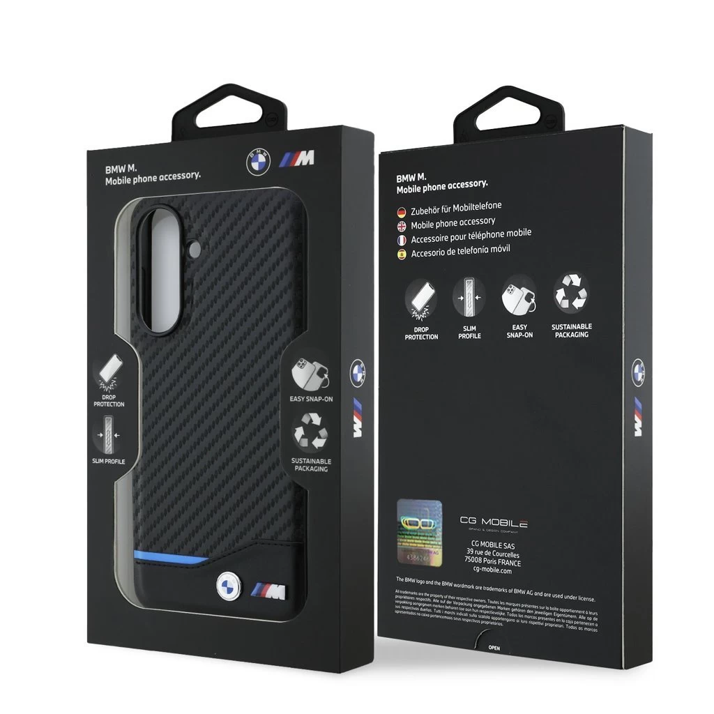 BMW M PU Carbon Blue Line tok Samsung Galaxy A56 készülékhez fekete