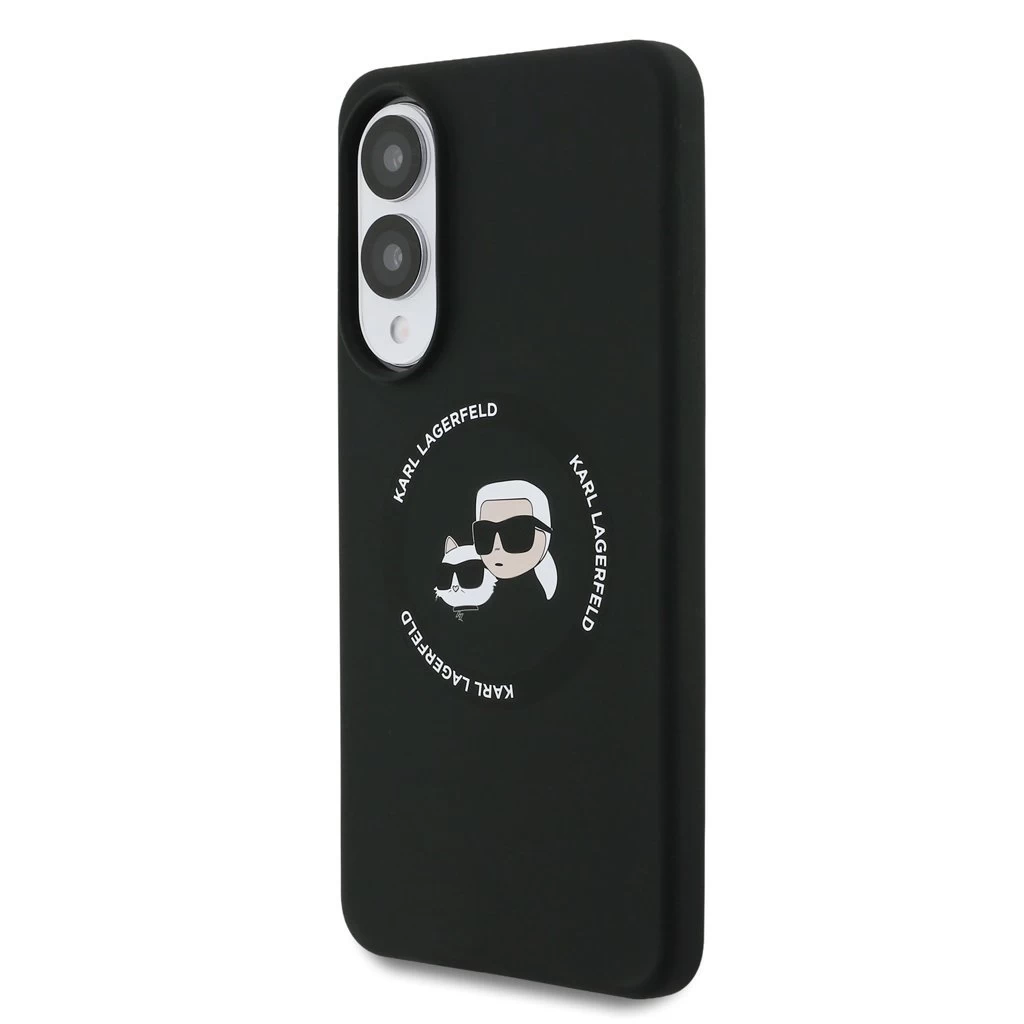 Karl Lagerfeld Liquid Silicone Double Heads MagSafe tok Samsung Galaxy S25 Edge készülékhez fekete