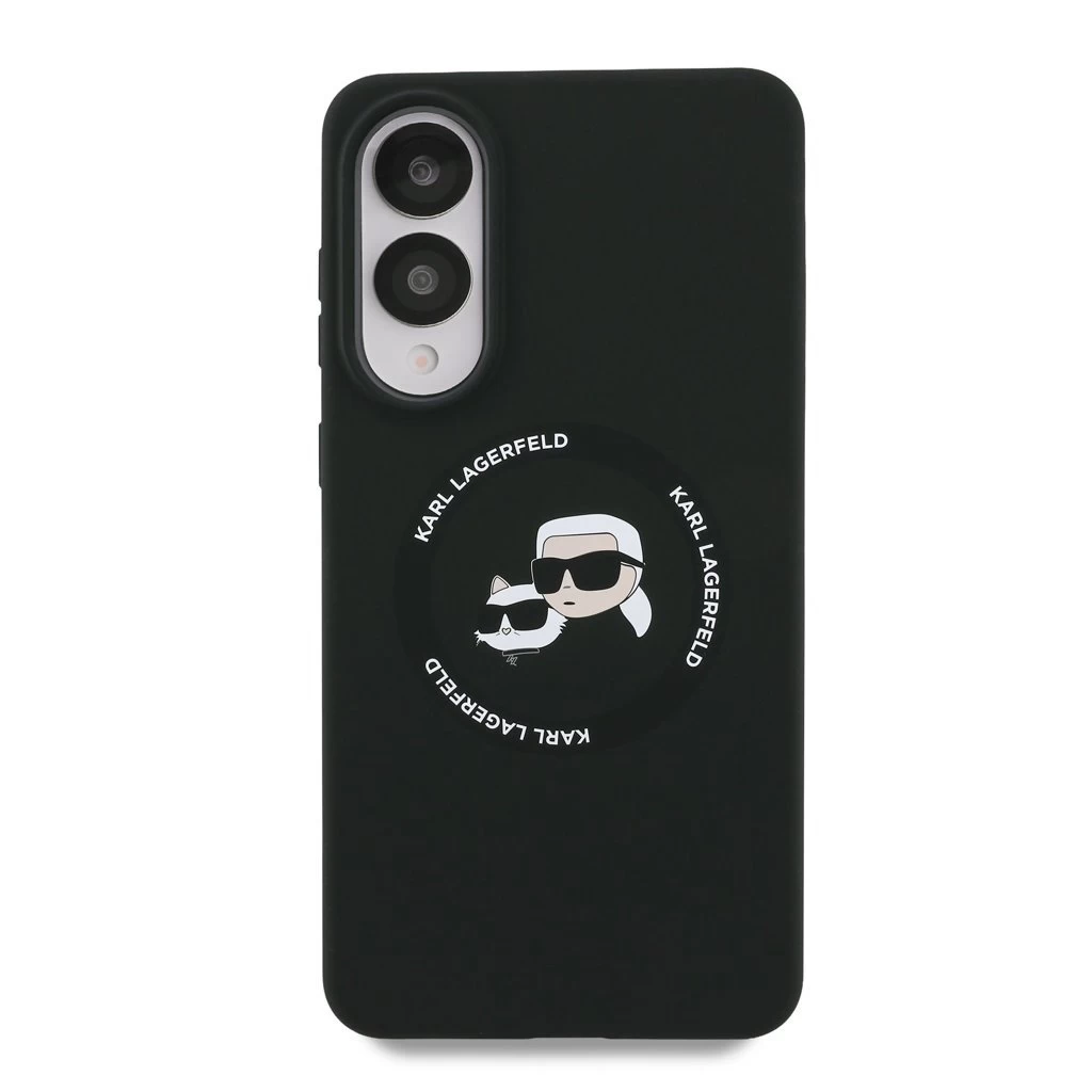 Karl Lagerfeld Liquid Silicone Double Heads MagSafe tok Samsung Galaxy S25 Edge készülékhez fekete