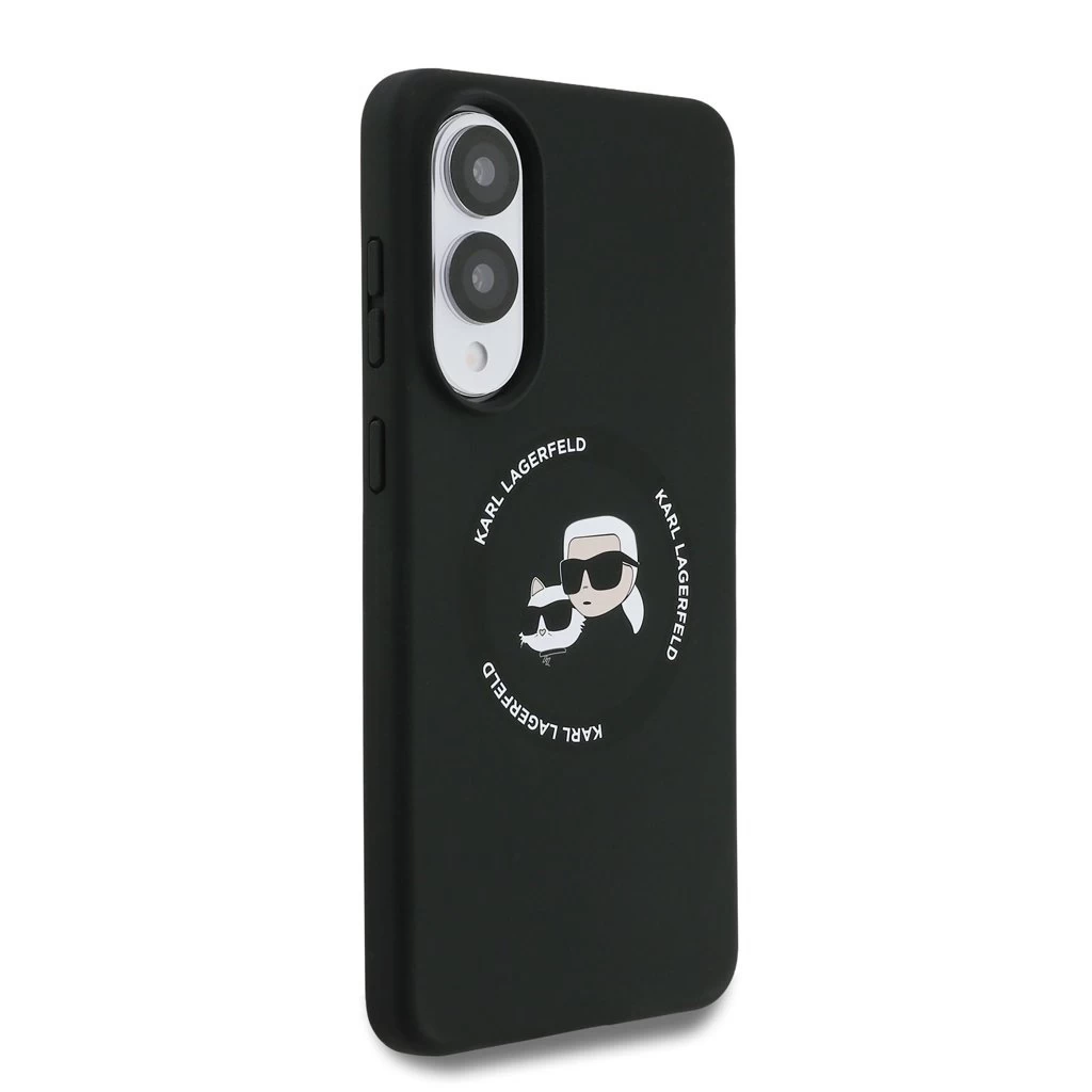 Karl Lagerfeld Liquid Silicone Double Heads MagSafe tok Samsung Galaxy S25 Edge készülékhez fekete