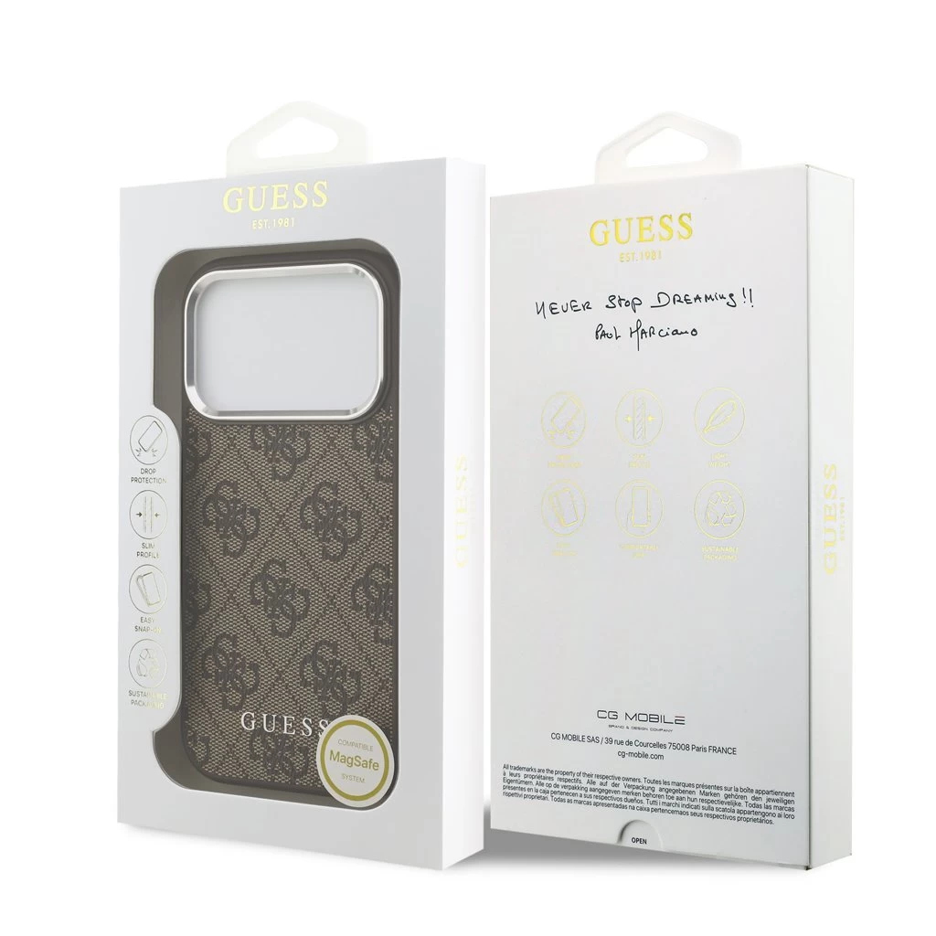 Guess 4G MagSafe tok iPhone 17 Pro Max készülékhez barna