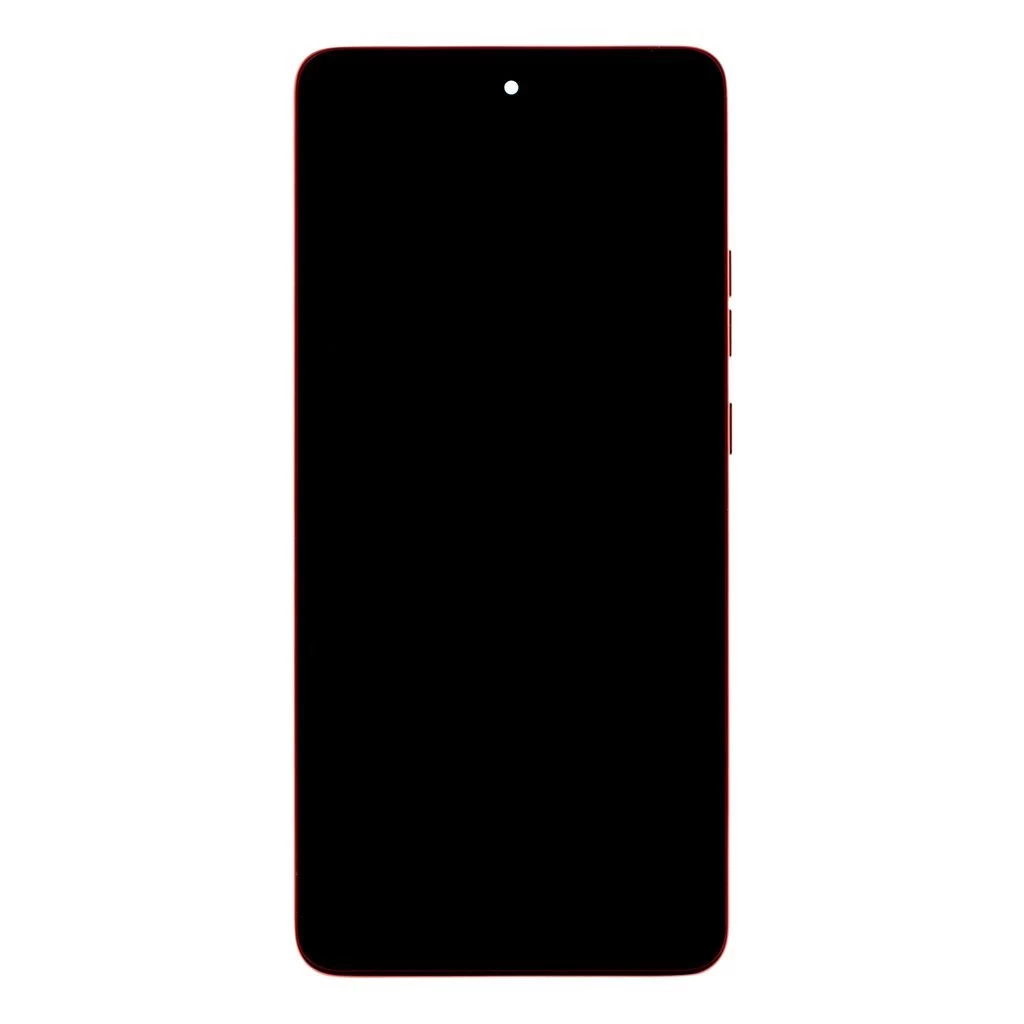 Motorola G86 készülékhez LCD kijelző + érintő egység + tok, piros (Chrysanthemum) (Service Pack)