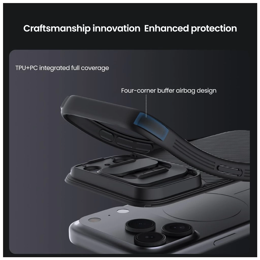 Nillkin CamShield PRO mágneses kemény tok Apple iPhone 17 Pro készülékhez fekete