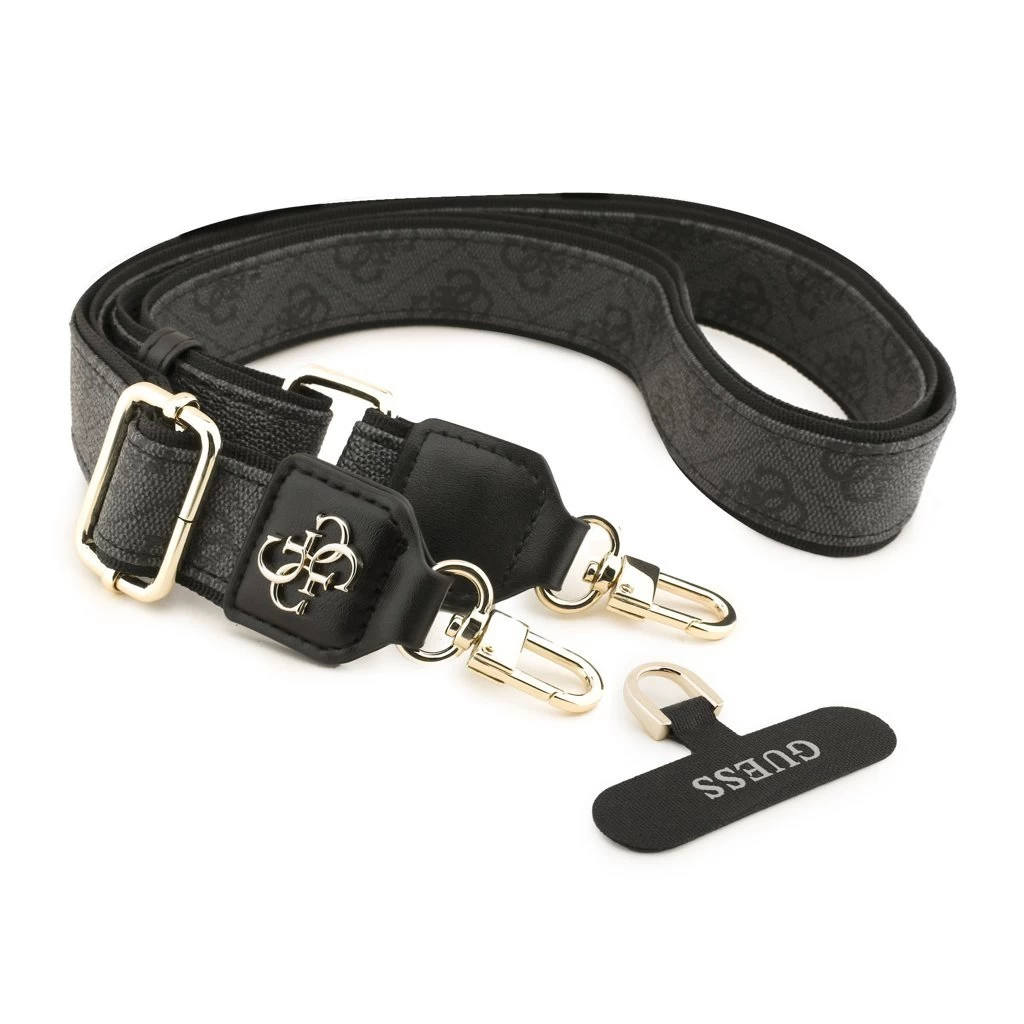 Guess Vállpánt PU 4G Metal Logo fekete