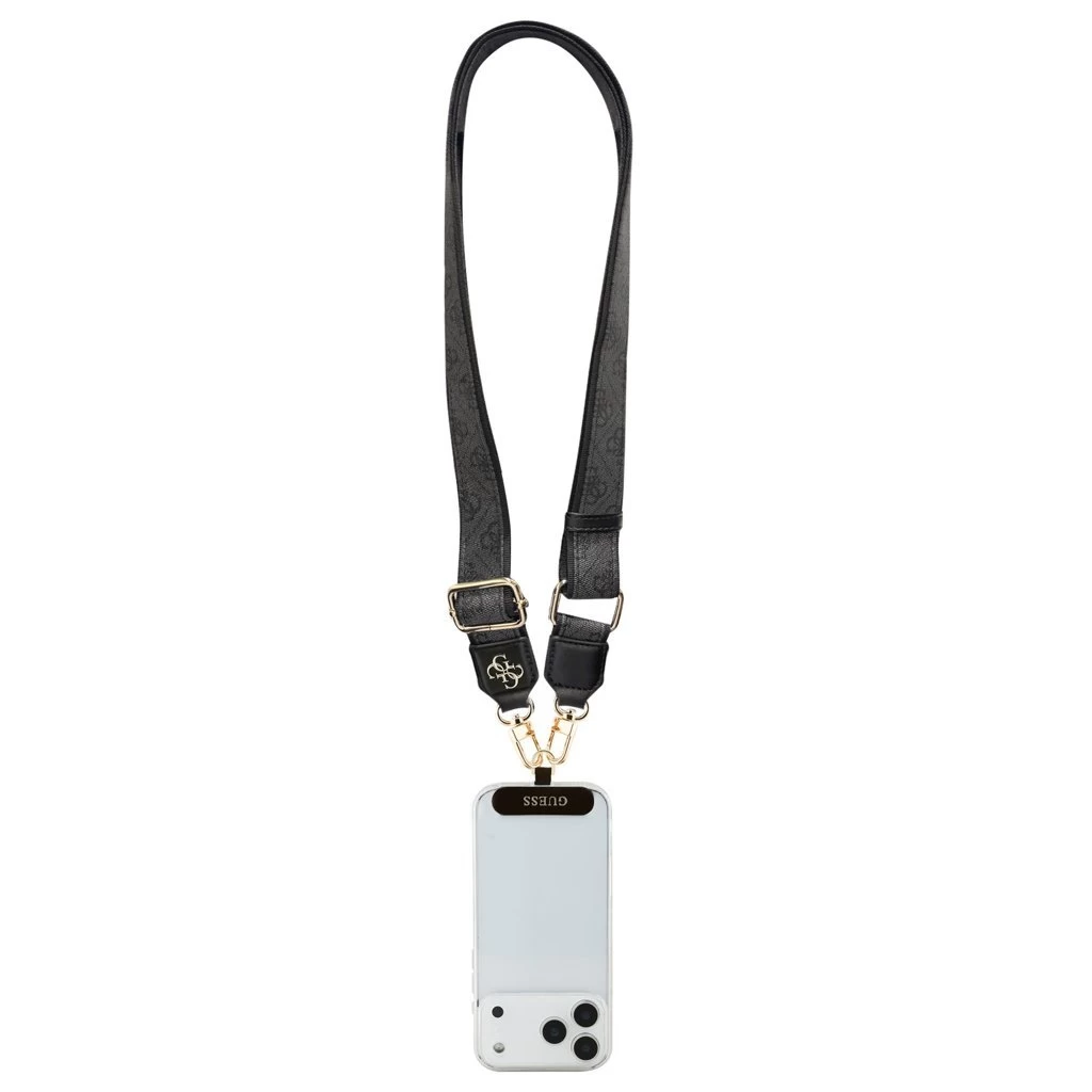 Guess Vállpánt PU 4G Metal Logo fekete