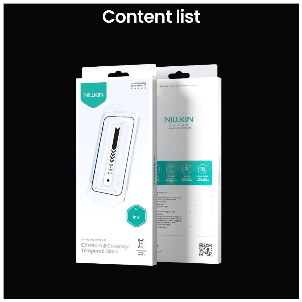 Nillkin edzett üveg 2.5D CP+ PRO Apple iPhone 17 készülékhez fekete (alkalmazóval)