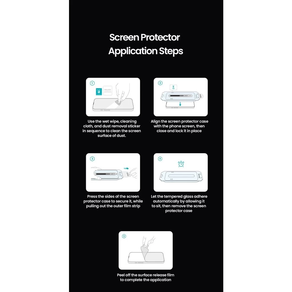 Nillkin edzett üveg 2.5D CP+ PRO Apple iPhone 17 készülékhez fekete (alkalmazóval)