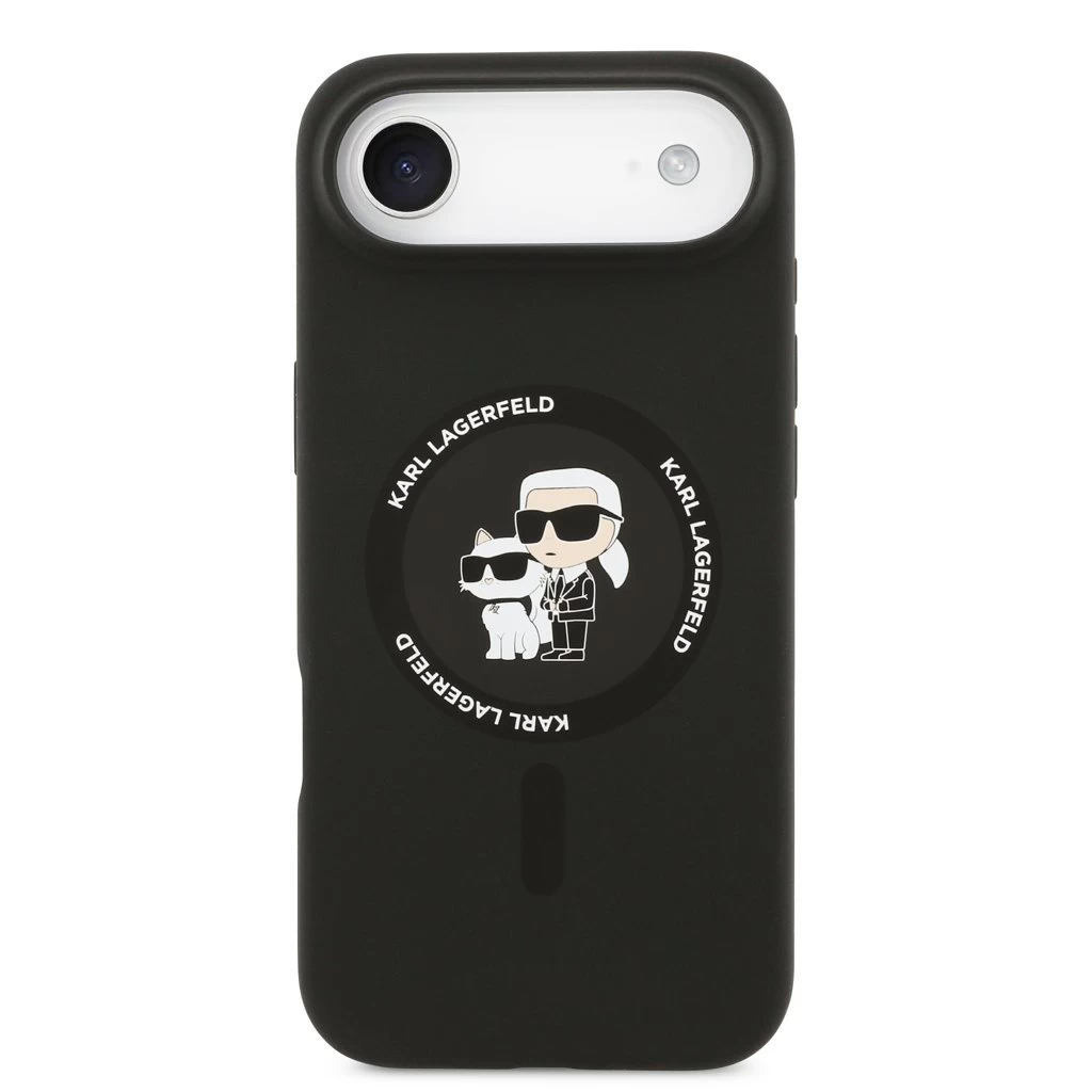 Karl Lagerfeld Liquid Silicone Karl and Choupette MagSafe tok iPhone Air készülékhez fekete