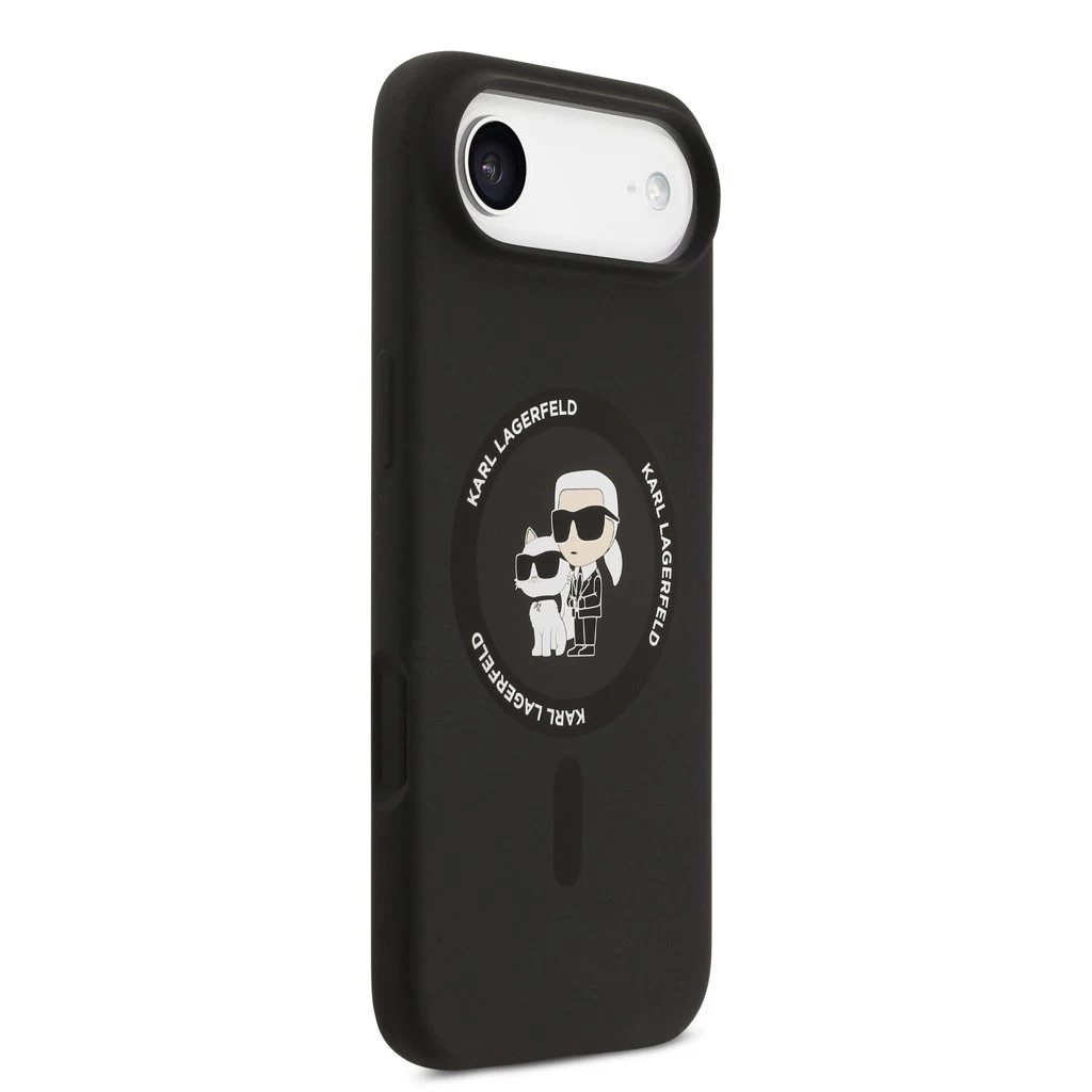 Karl Lagerfeld Liquid Silicone Karl and Choupette MagSafe tok iPhone Air készülékhez fekete