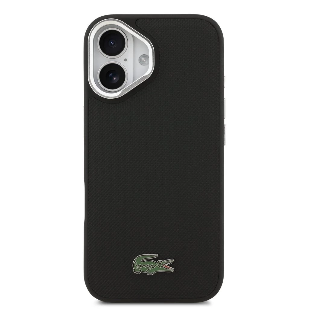 Lacoste Iconic Petit Pique Camera Stand MagSafe tok iPhone 17 készülékhez fekete
