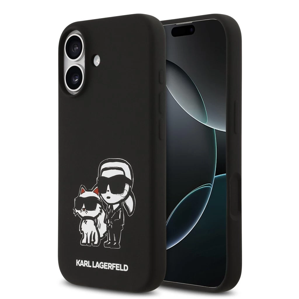 Karl Lagerfeld Liquid Silicone K&CH Sketch MagSafe tok iPhone 17 készülékhez fekete